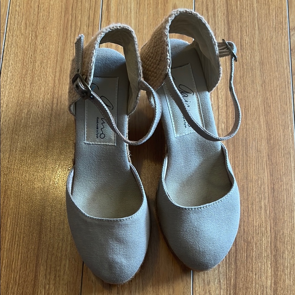 Gaimo classic platform wedge grey tan jute Size EU 35